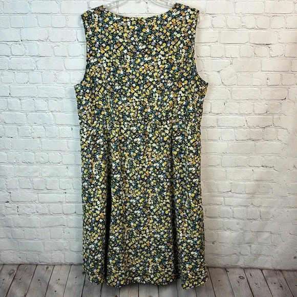 BloomChic Floral V Neck Elastic Waist Sleeveless Pocket Dress Plus Size 2X - Picture 7 of 7